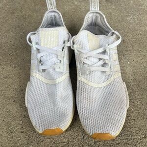 White and Tan Athletic Sneakers